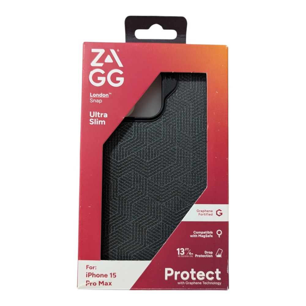 N4. ZAGG London Snap Series Case for Apple iPhone 15 Pro Max - Black Geo